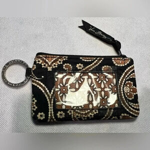 RETIRED: Vera Bradley | Ladies Caffe Latte ID coin keyring purse.